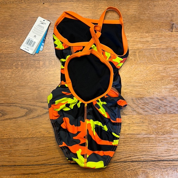 Speedo Youth Competitive Pro LT Swimsuit - Black/Orange/green cami - size 20 - Picture 5 of 8